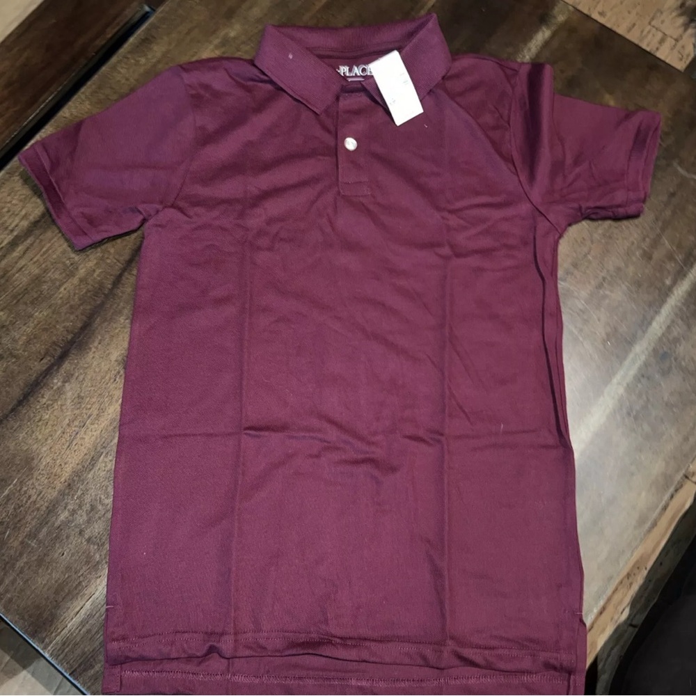 The Children’s Place Boys Size Large (10/12) Redwood Uniform Pique Polo NWT